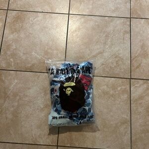 Blue Camo bape shark zip up hoodie large